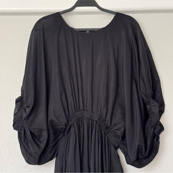 Banana Republic Eliana Cotton Silk Black Full Sleeve Dress Size Small - Picture 5 of 14